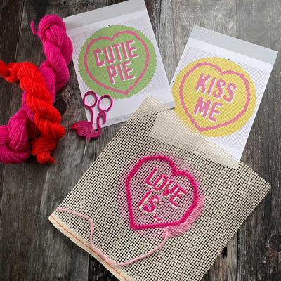 PDF Set of x4 Cute Love Heart Sweets - Tuck Shop X Stitch Needlepoint Digital Pattern